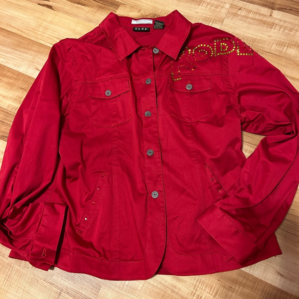ELVV red button up western “Rodeo” sequins jacket